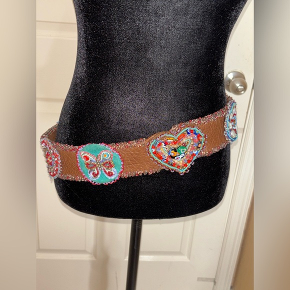 Vintage Handmade boho beaded belt Murano beads amazing piece rare find - Picture 6 of 16